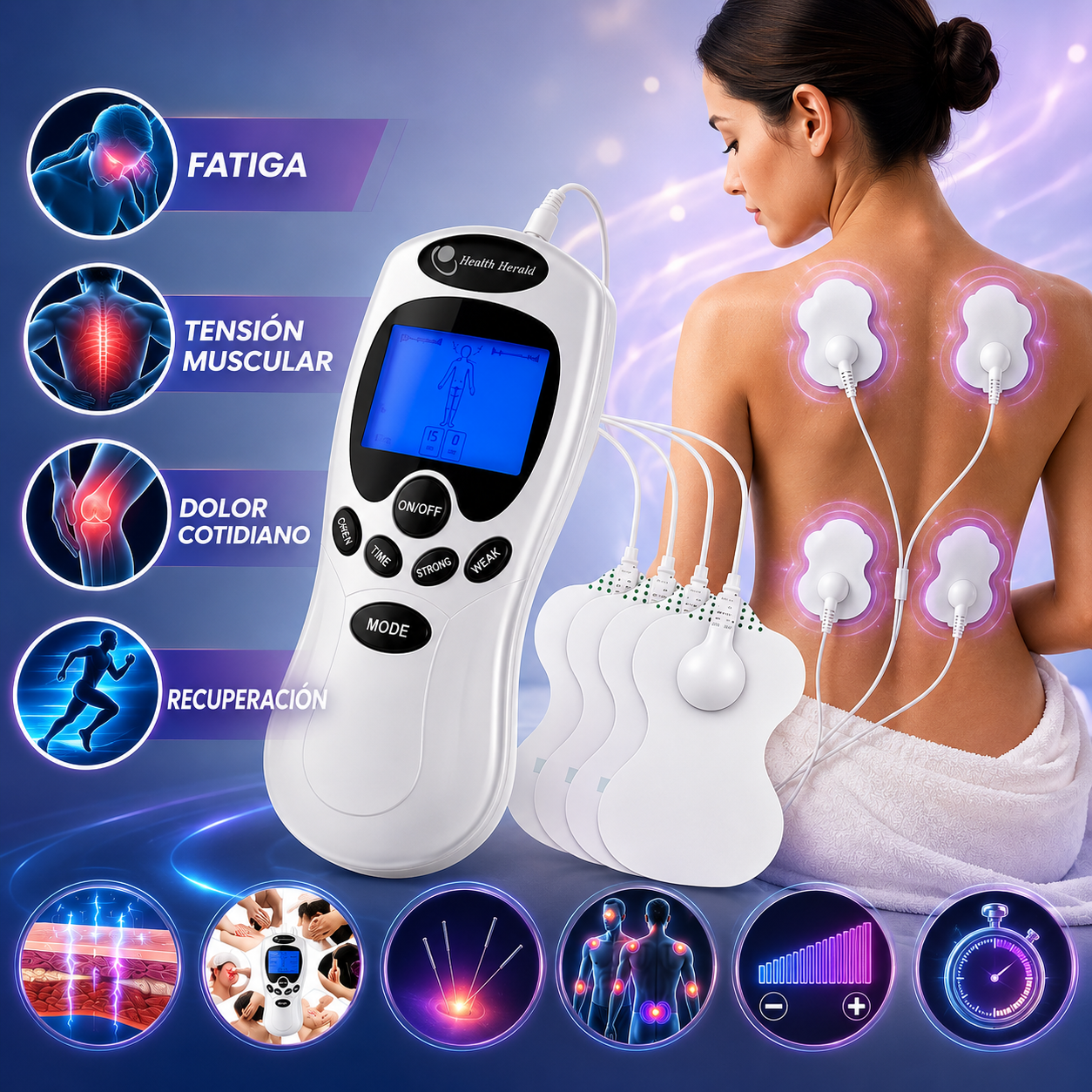 Electro Estimulador Masajeador 4 Tens