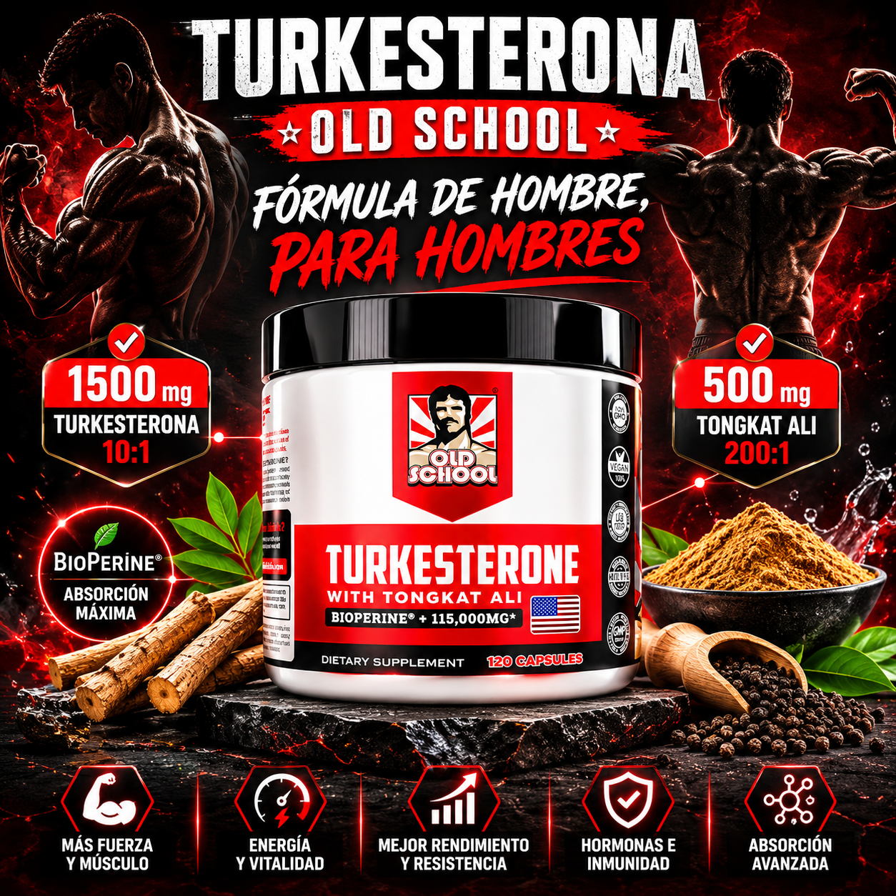 Turkesterona Old School | Fuerza, Energía Y Vitalidad