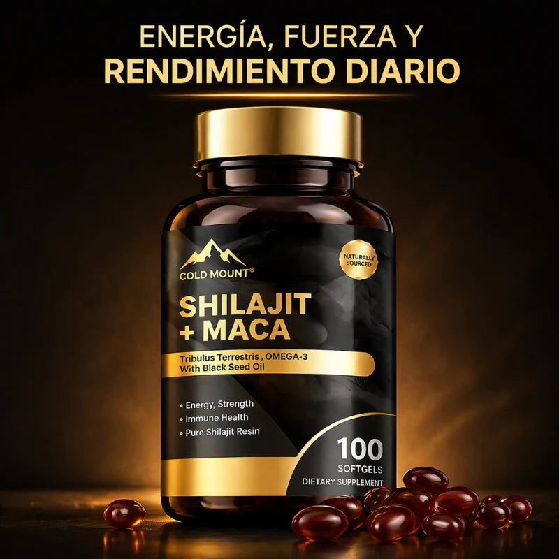 Shilajit con Maca Negra 100 Cápsulas | Energía y Vitalidad