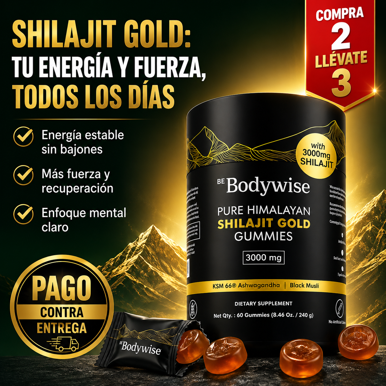 Shilajit Gold Gomitas | Energía Real Desde Adentro