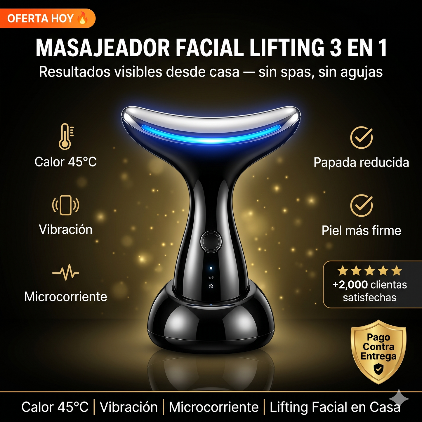 Velura™ Masajeador Facial Antiarrugas | Lifting Visible en 2 Semanas
