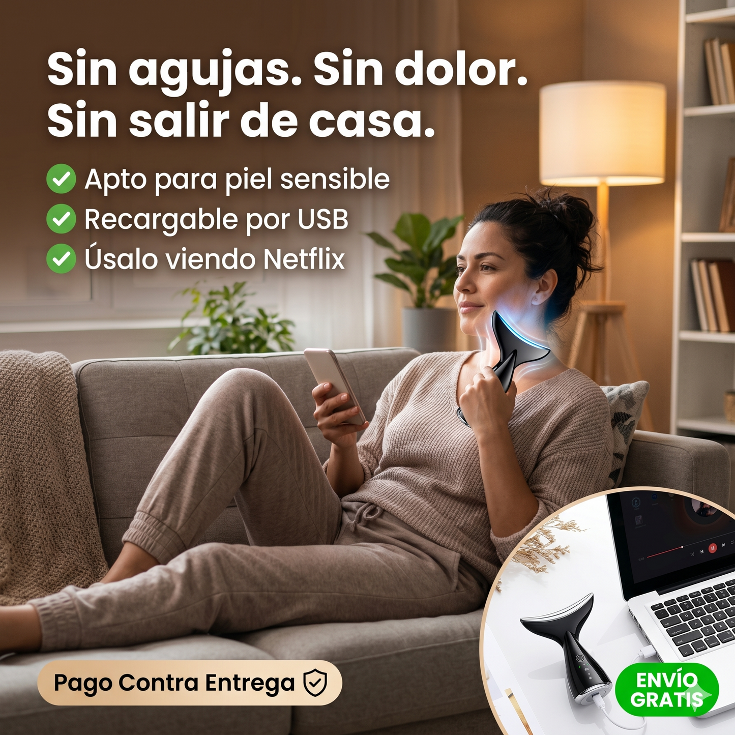 Velura™ Masajeador Facial Antiarrugas | Lifting Visible en 2 Semanas