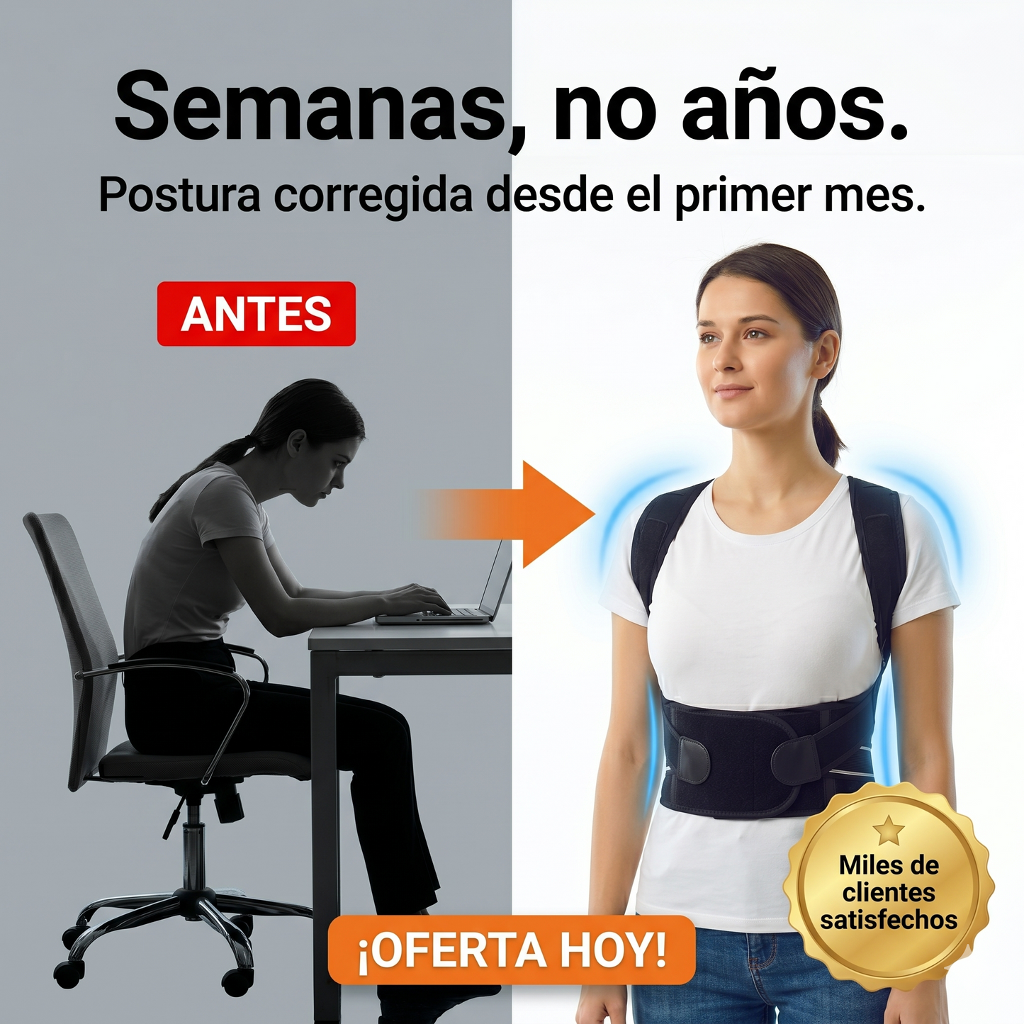 Erqo™ Corrector de Postura | Alivio de Espalda Desde el Primer Uso