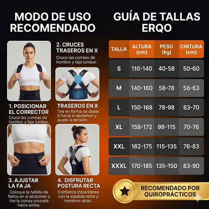 Erqo™ Corrector de Postura | Alivio de Espalda Desde el Primer Uso