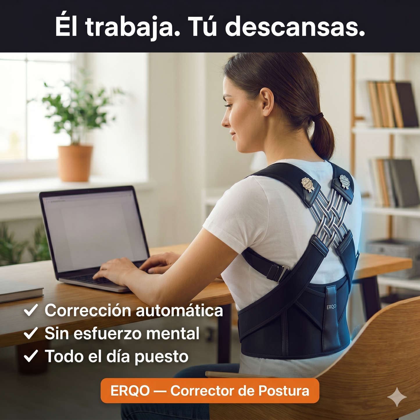 Erqo™ Corrector de Postura | Alivio de Espalda Desde el Primer Uso